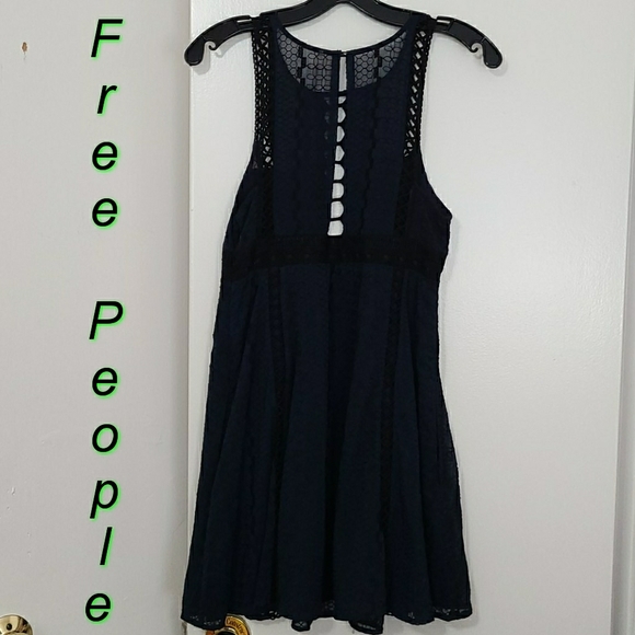 Free People Dresses & Skirts - Free People Navy Blue Dress HOST PICK